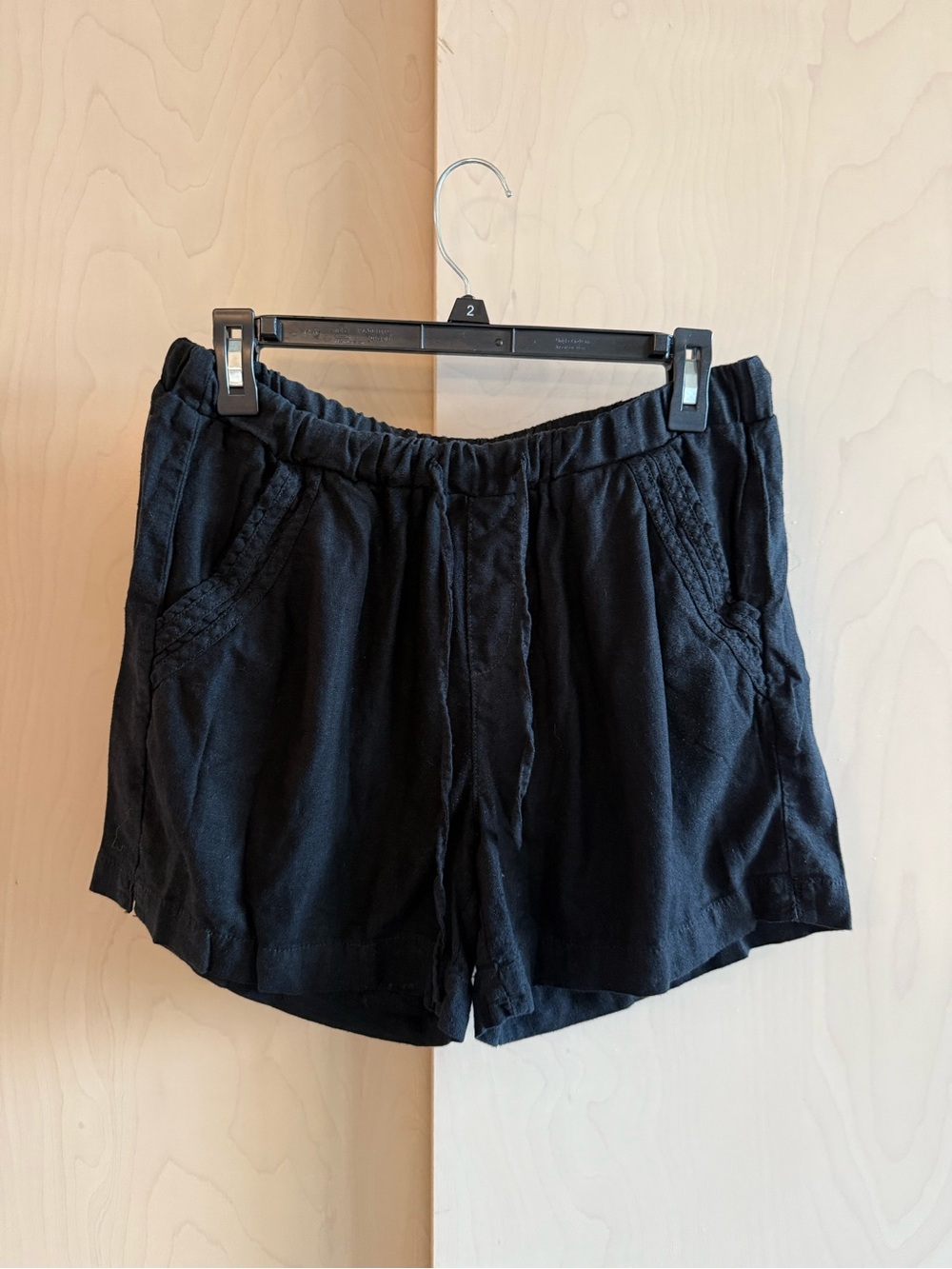 Briggs New York Black High-Waist Elastic Drawstring Shorts